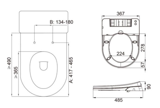 Deluxe 2in1 Non Electric Bidet & Toilet Seat with Soft Closing (High Quality - Duroplast Material)