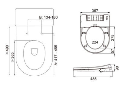 Deluxe 2in1 Non Electric Bidet & Toilet Seat with Soft Closing, HIGH QUALITY, (UREA (UF) / Duroplast Material)