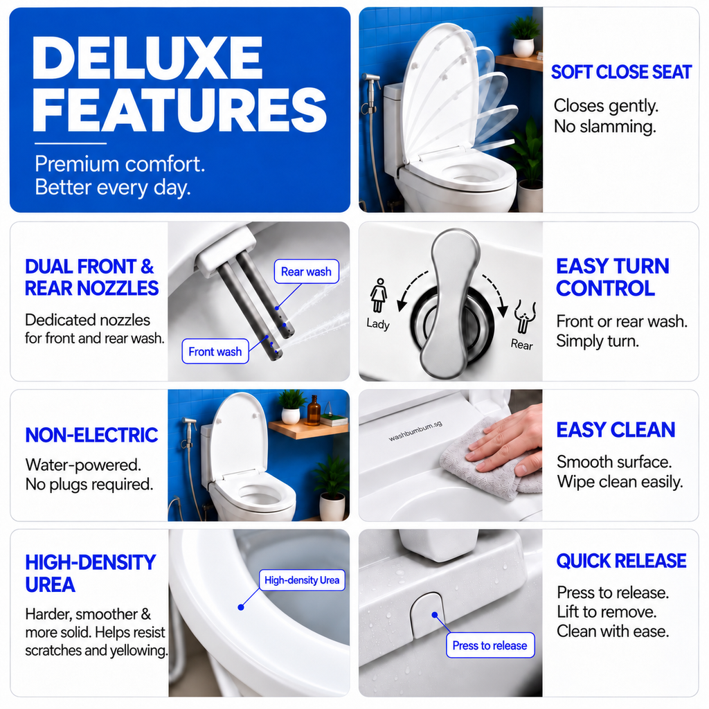 Non Electric Bidet Toilet Seat - Deluxe
