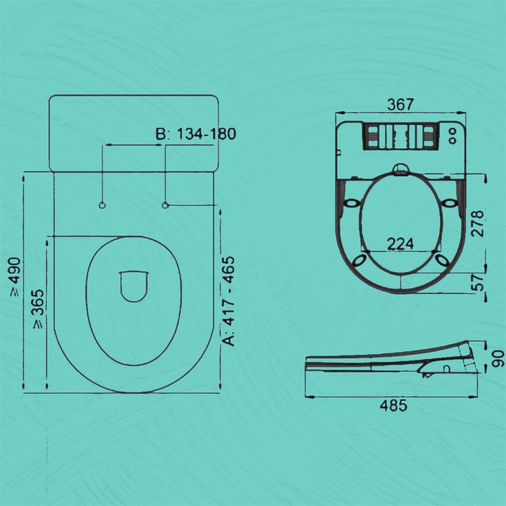 Deluxe 2in1 Non Electric Bidet & Toilet Seat with Soft Closing, HIGH QUALITY, (UREA (UF) / Duroplast Material)