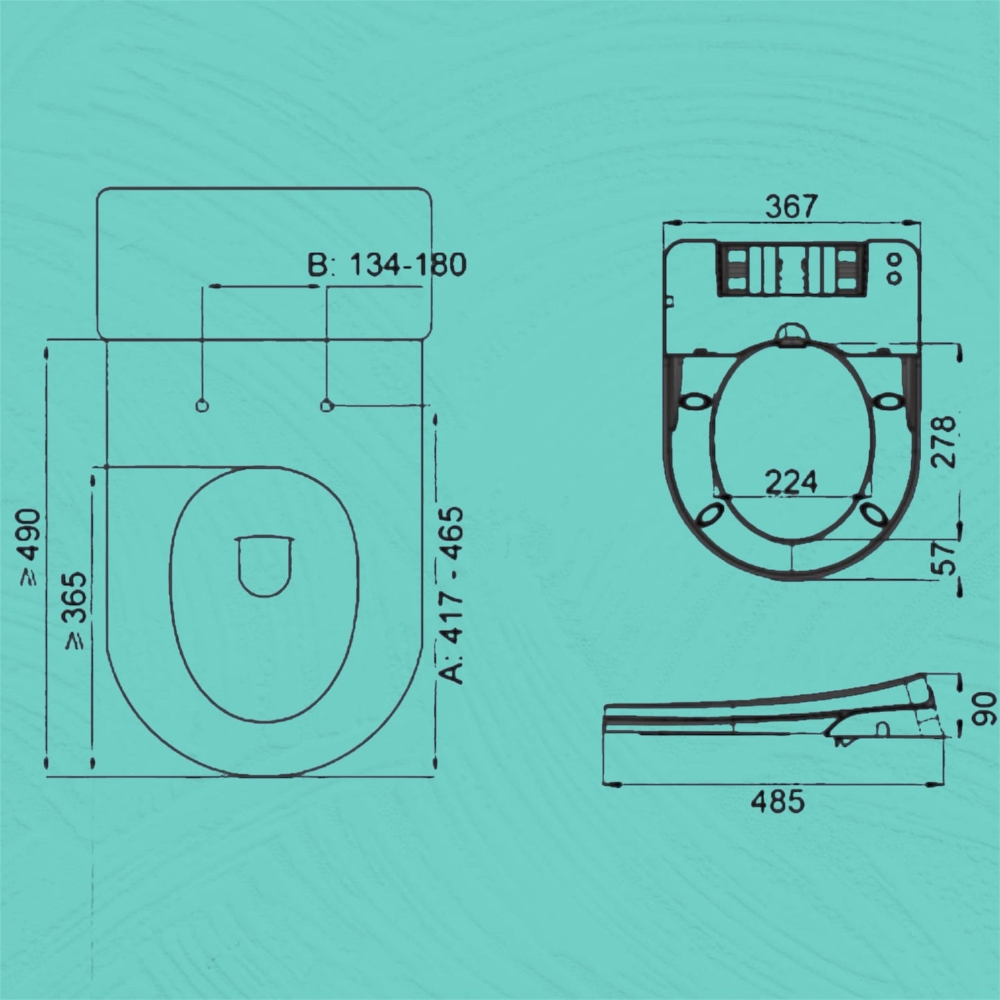 Deluxe 2in1 Non Electric Bidet & Toilet Seat with Soft Closing, HIGH QUALITY, (UREA (UF) / Duroplast Material)