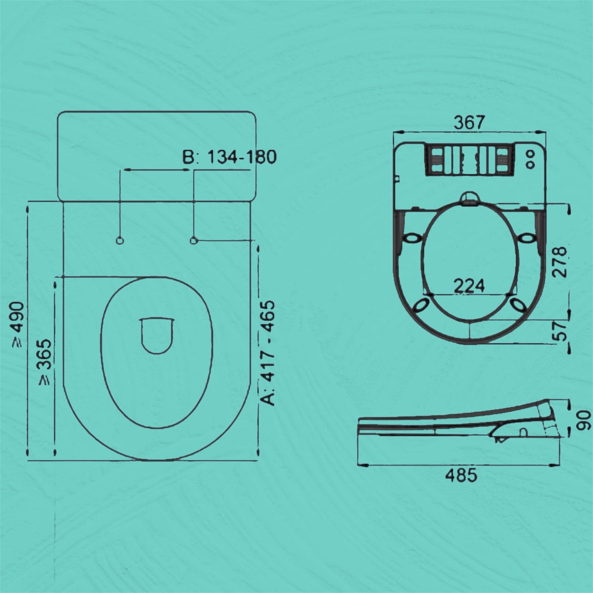 Deluxe 2in1 Non Electric Bidet & Toilet Seat with Soft Closing, HIGH QUALITY, (UREA (UF) / Duroplast Material)